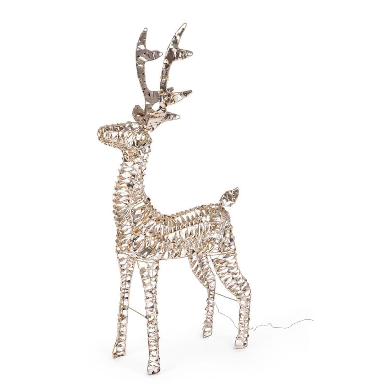 Renna luminosa oro di Natale con 600 led e alta 80 cm, perfetta come decorazione di Natale